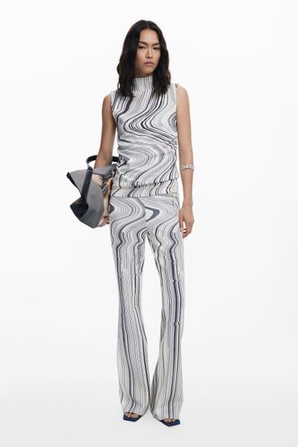 Pantalón elástico rayas distorsionadas - XS - Desigual - Modalova