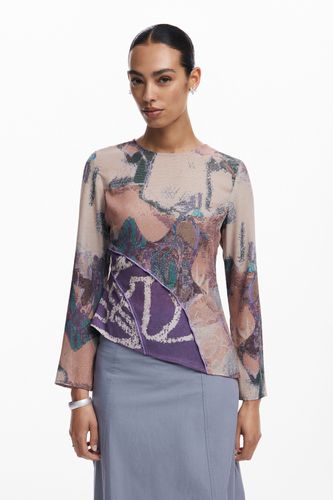 Asymmetric printed T-shirt - M - Desigual - Modalova