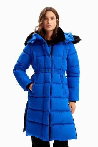 Quilted belted coat - BLUE - L - Desigual - Modalova