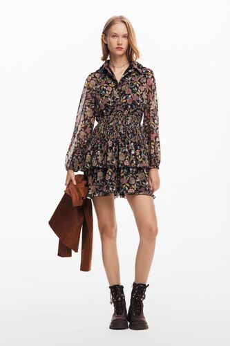 Vestido corto flores - BLACK - XS - Desigual - Modalova