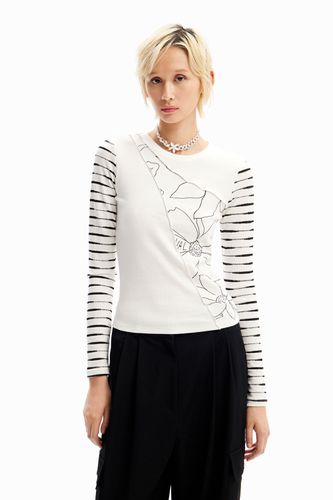 Camiseta patch flores - WHITE - XXL - Desigual - Modalova