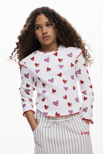 Camiseta manga larga corazones - 9/10 - Desigual - Modalova