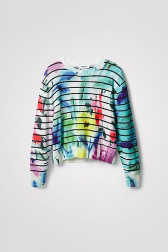 Stripy tie-dye floral jumper - - XL - Desigual - Modalova