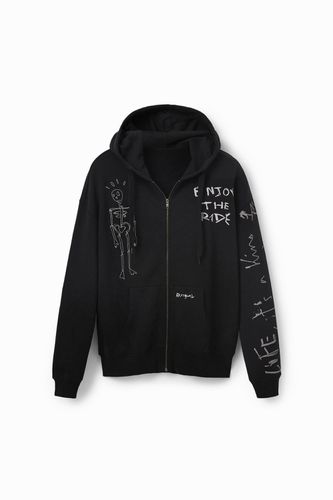 Oversize zip-up hoodie - BLACK - M - Desigual - Modalova