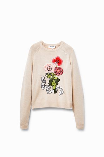Embroidered flower jumper - - L - Desigual - Modalova