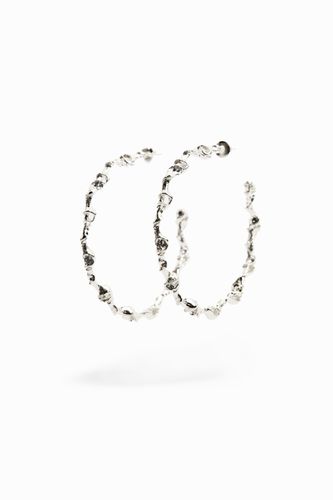 Zalio silver plated XL hoop earrings - - U - Desigual - Modalova