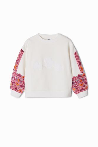 Sweat-shirt froncé broderies - Desigual - Modalova