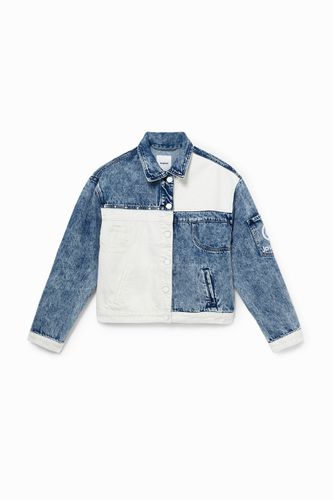 Bicolour patch jean jacket - - XS - Desigual - Modalova