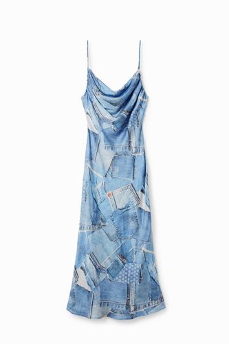 Vestido midi patch denim - XS - Desigual - Modalova