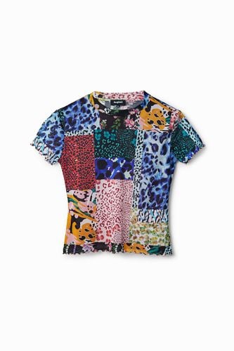 Slim tulle patchwork T-shirt - - XS - Desigual - Modalova