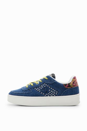 Sneakers plataforma denim corazón - Desigual - Modalova