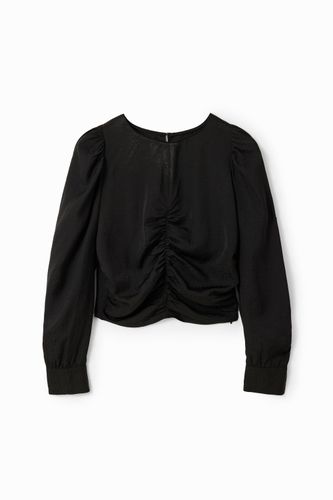 Blusa fruncida jacquard - BLACK - M - Desigual - Modalova