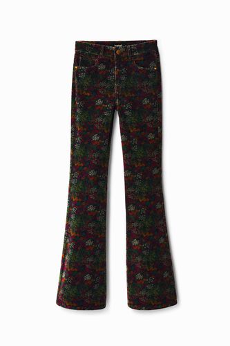 Pantalón pana estampado floral - Desigual - Modalova