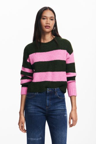 Two-tone striped sweater - RED - L - Desigual - Modalova