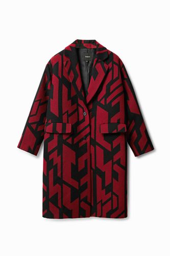 Oversized straight geometric coat - - M - Desigual - Modalova