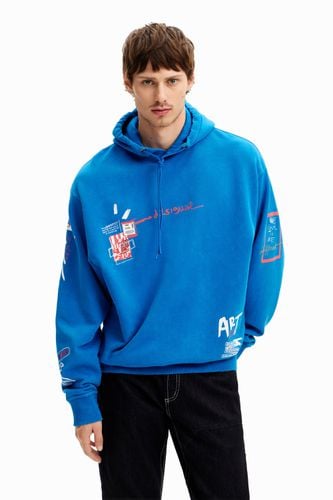 Graffiti hoodie - BLUE - L - Desigual - Modalova