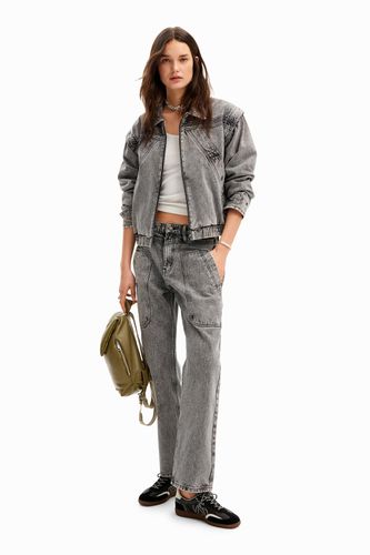 Straight patchwork jeans - - 34 - Desigual - Modalova