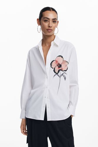 Camisa flor pecho - WHITE - L - Desigual - Modalova