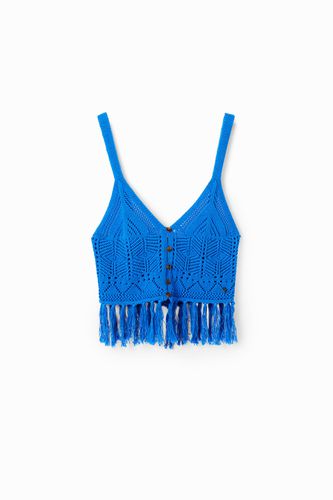 Crochet crop top - BLUE - S - Desigual - Modalova