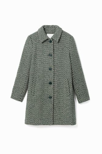 Zig-zag cloth coat - - 36 - Desigual - Modalova