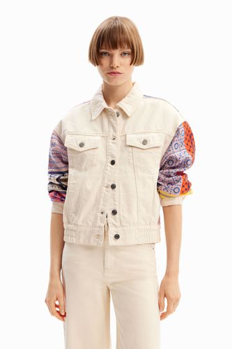 Short embroidered denim jacket - - XL - Desigual - Modalova