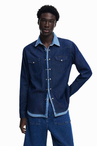 Camisa denim patchwork - BLUE - L - Desigual - Modalova