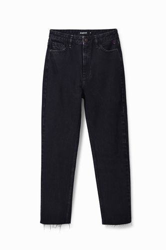 Straight cropped jeans - BLACK - 34 - Desigual - Modalova