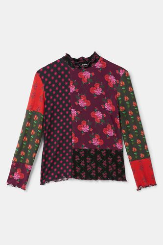 Camiseta patch flores - RED - 3/4 - Desigual - Modalova
