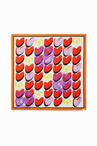 Pañuelo carré corazones - Desigual - Modalova