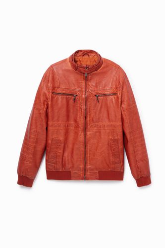 Padded biker jacket - ORANGE - S - Desigual - Modalova
