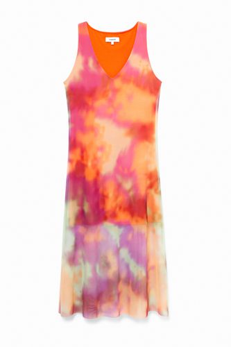 Tie-dye double layer flared dress - - L - Desigual - Modalova