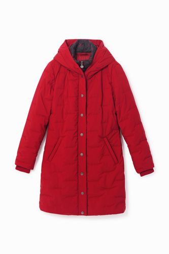 Long padded hooded coat - RED - S - Desigual - Modalova