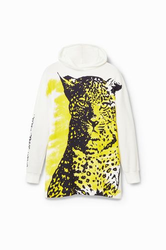 Short feline sweatshirt dress - - L - Desigual - Modalova