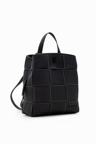 Braided S backpack with topstitching - - U - Desigual - Modalova