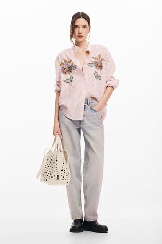 Camisa de manga larga con rayas y flores - - XS - Desigual - Modalova