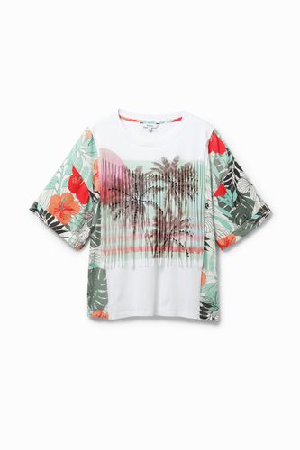 Hawaiian T-shirt with fringe - - L - Desigual - Modalova
