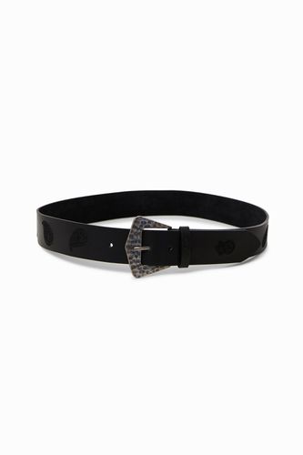 Leather belt paisley - BLACK - 85 - Desigual - Modalova