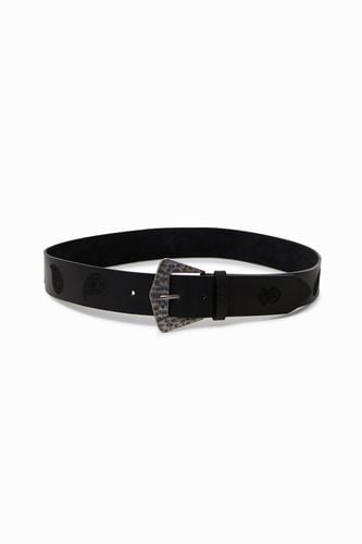Leather belt paisley - BLACK - 90 - Desigual - Modalova