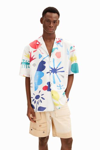 Short-sleeve shirt with tropical leaves - - M - Desigual - Modalova