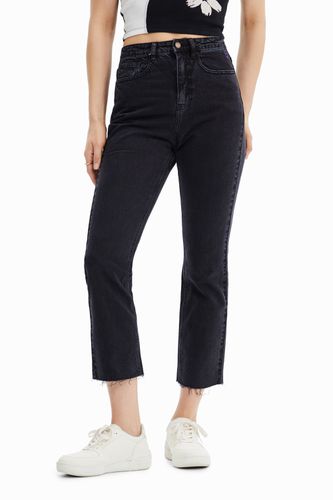 Straight cropped jeans - BLACK - 38 - Desigual - Modalova