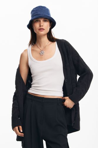 Oversized knit cardigan - BLACK - L - Desigual - Modalova