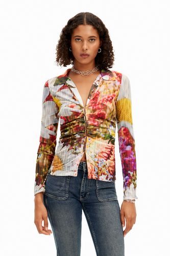Camiseta fruncida floral - Desigual - Modalova