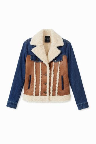 Denim jacket fleece - BROWN - 34 - Desigual - Modalova