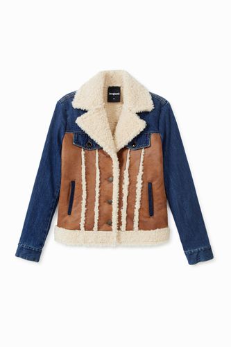 Denim jacket fleece - BROWN - 36 - Desigual - Modalova