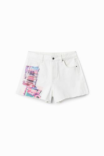 Denim shorts with patches - - 34 - Desigual - Modalova