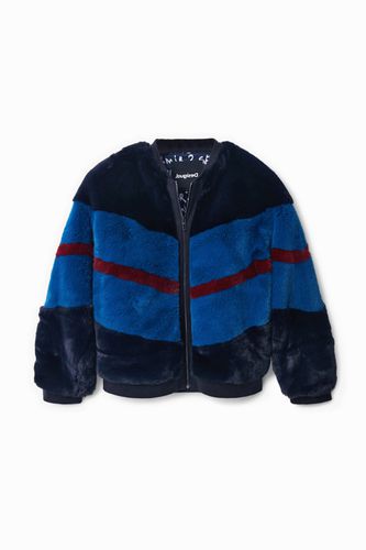 Fur-effect bomber jacket - BLUE - M - Desigual - Modalova