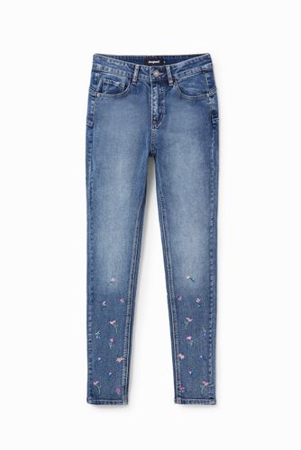 Vaqueros Skinny push-up flores - 34 - Desigual - Modalova