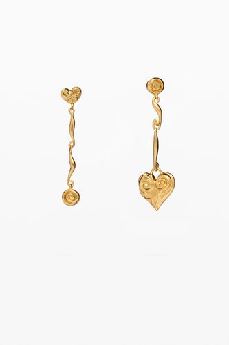 Asymmetric heart earrings gold-plated Zalio - U - Desigual - Modalova