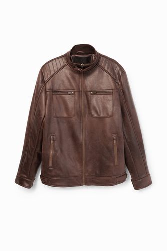 Leather effect jacket - BROWN - L - Desigual - Modalova