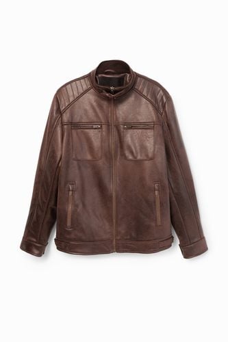 Leather effect jacket - BROWN - XL - Desigual - Modalova